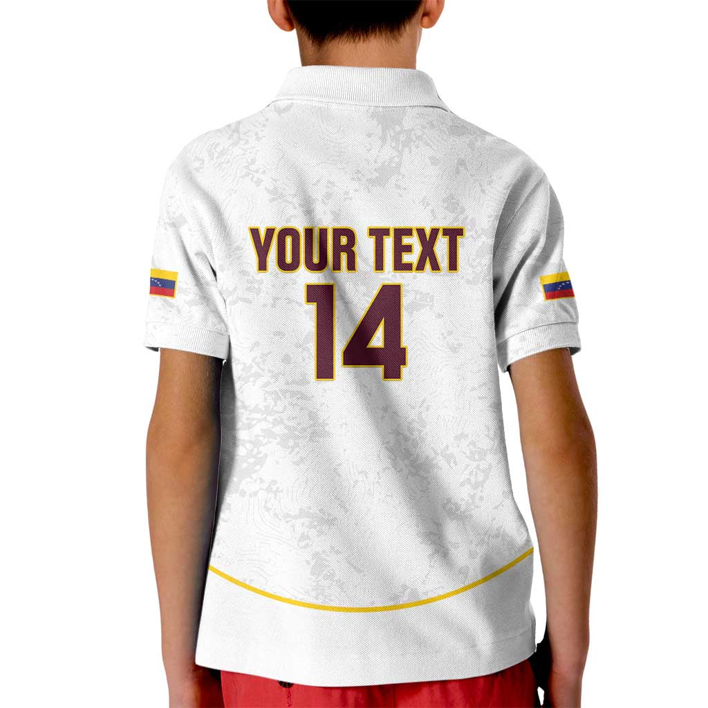 Custom Venezuela Football Kid Polo Shirt Come On La Vinotinto White
