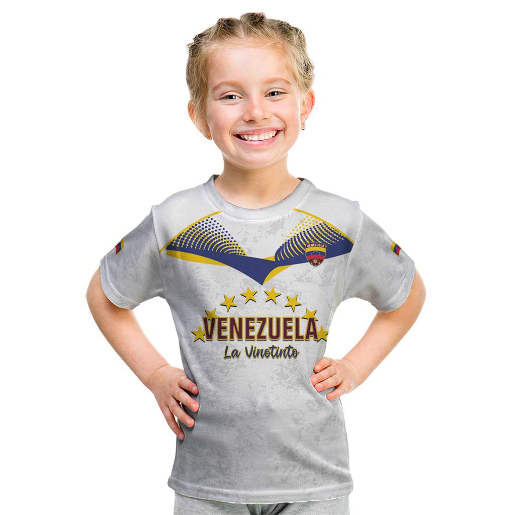 Custom Venezuela Football Kid T Shirt Come On La Vinotinto White
