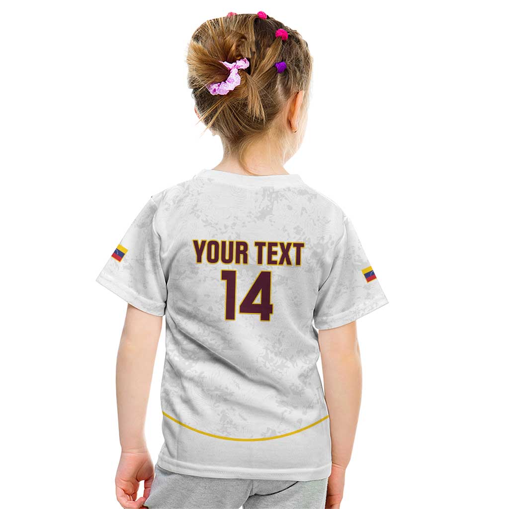 Custom Venezuela Football Kid T Shirt Come On La Vinotinto White