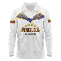 Custom Venezuela Football Long Sleeve Polo Shirt Come On La Vinotinto White