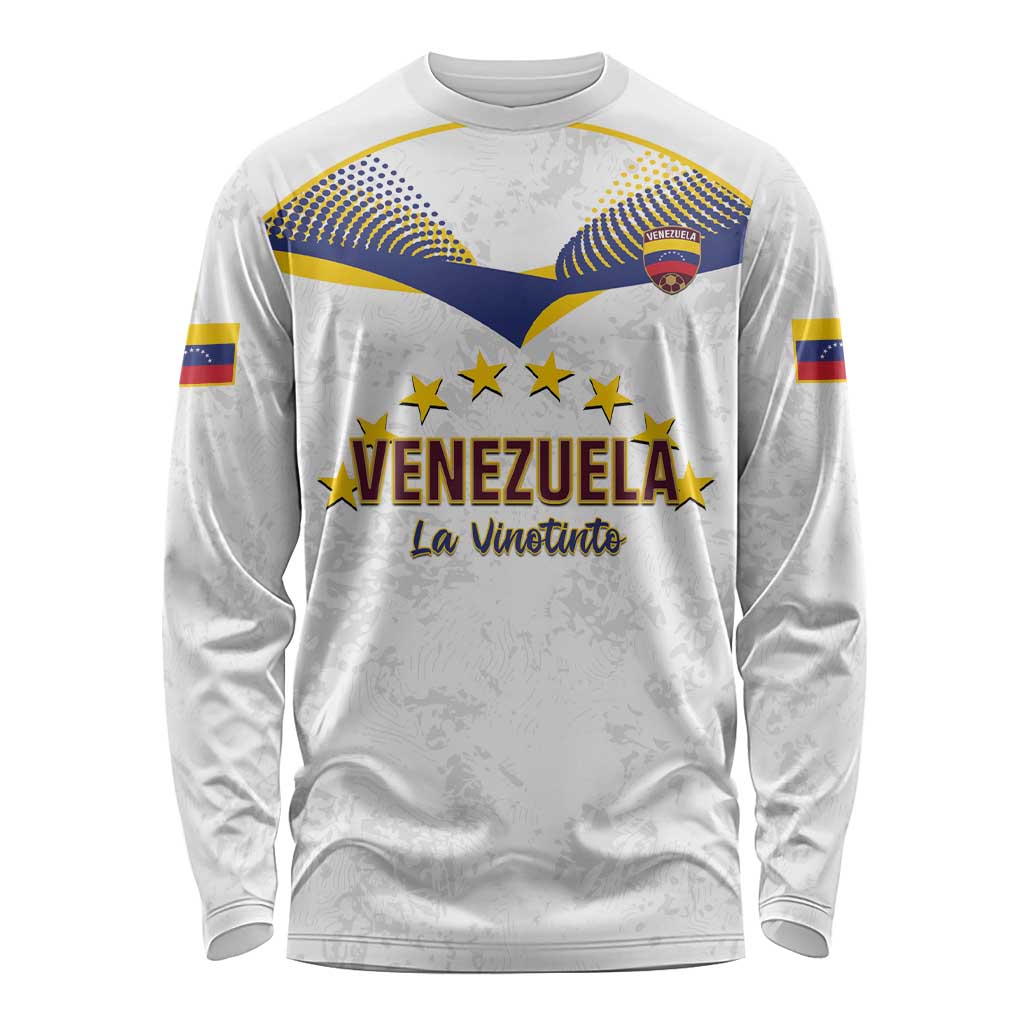 Custom Venezuela Football Long Sleeve Shirt Come On La Vinotinto White