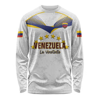 Custom Venezuela Football Long Sleeve Shirt Come On La Vinotinto White