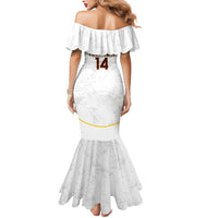 Custom Venezuela Football Mermaid Dress Come On La Vinotinto White