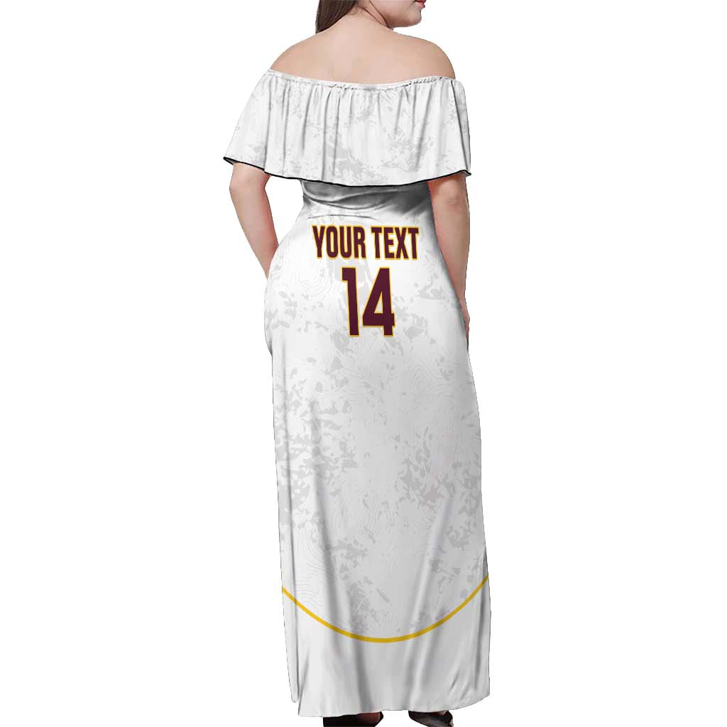 Custom Venezuela Football Off Shoulder Maxi Dress Come On La Vinotinto White