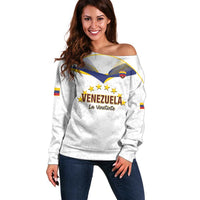 Custom Venezuela Football Off Shoulder Sweater Come On La Vinotinto White
