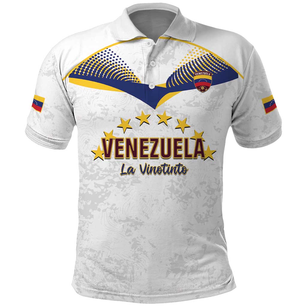 Custom Venezuela Football Polo Shirt Come On La Vinotinto White