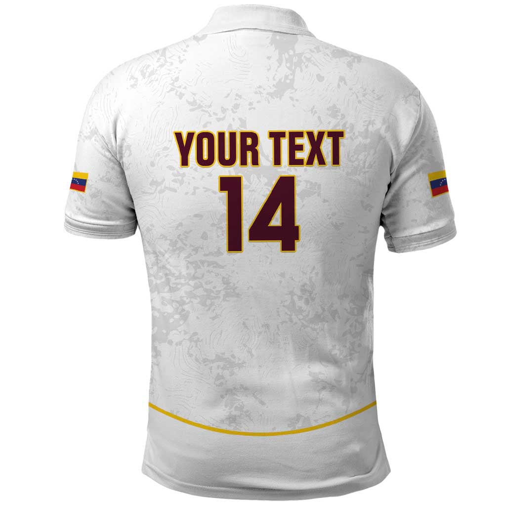 Custom Venezuela Football Polo Shirt Come On La Vinotinto White