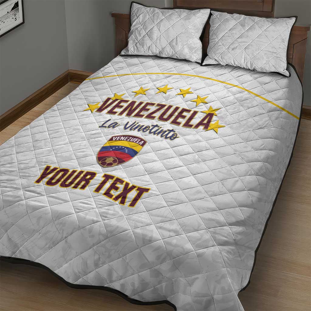 Custom Venezuela Football Quilt Bed Set Come On La Vinotinto White