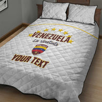 Custom Venezuela Football Quilt Bed Set Come On La Vinotinto White