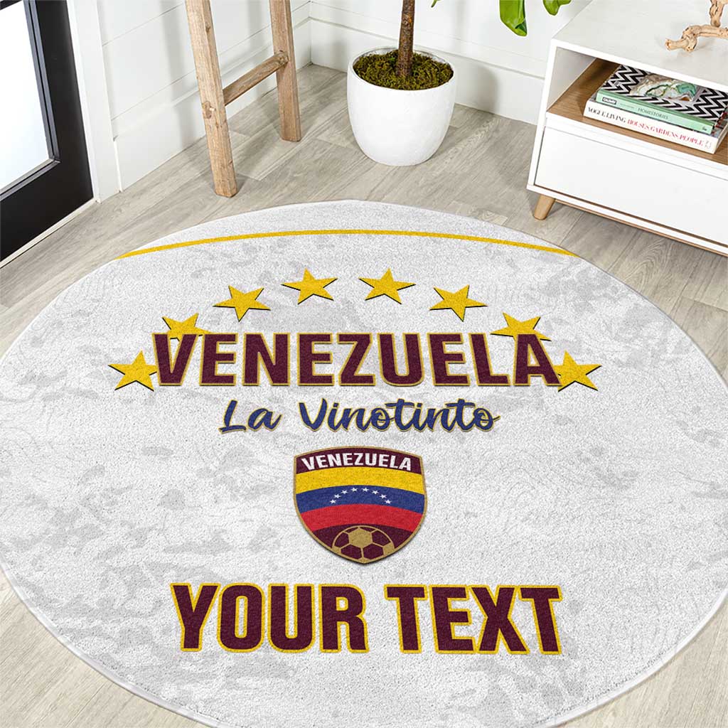 Custom Venezuela Football Round Carpet Come On La Vinotinto White