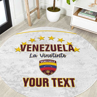 Custom Venezuela Football Round Carpet Come On La Vinotinto White