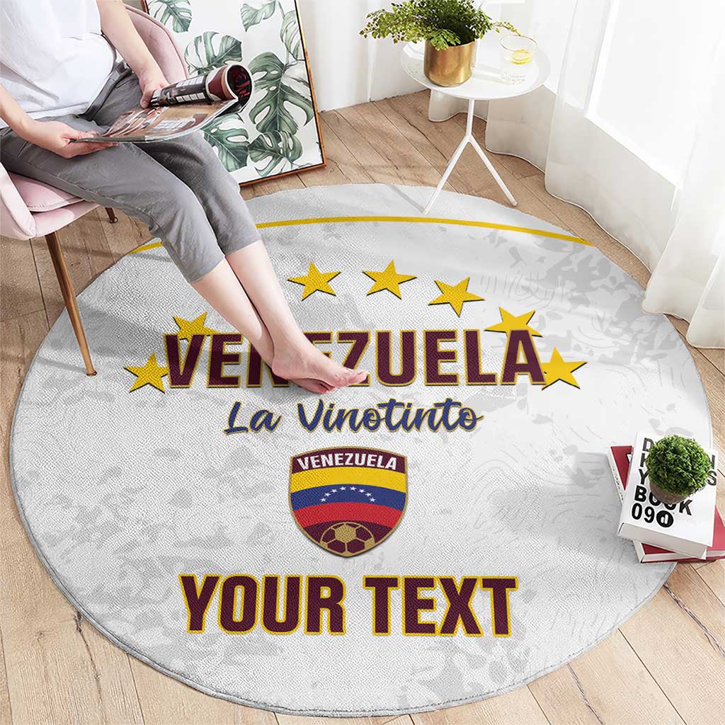 Custom Venezuela Football Round Carpet Come On La Vinotinto White