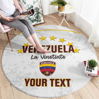 Custom Venezuela Football Round Carpet Come On La Vinotinto White