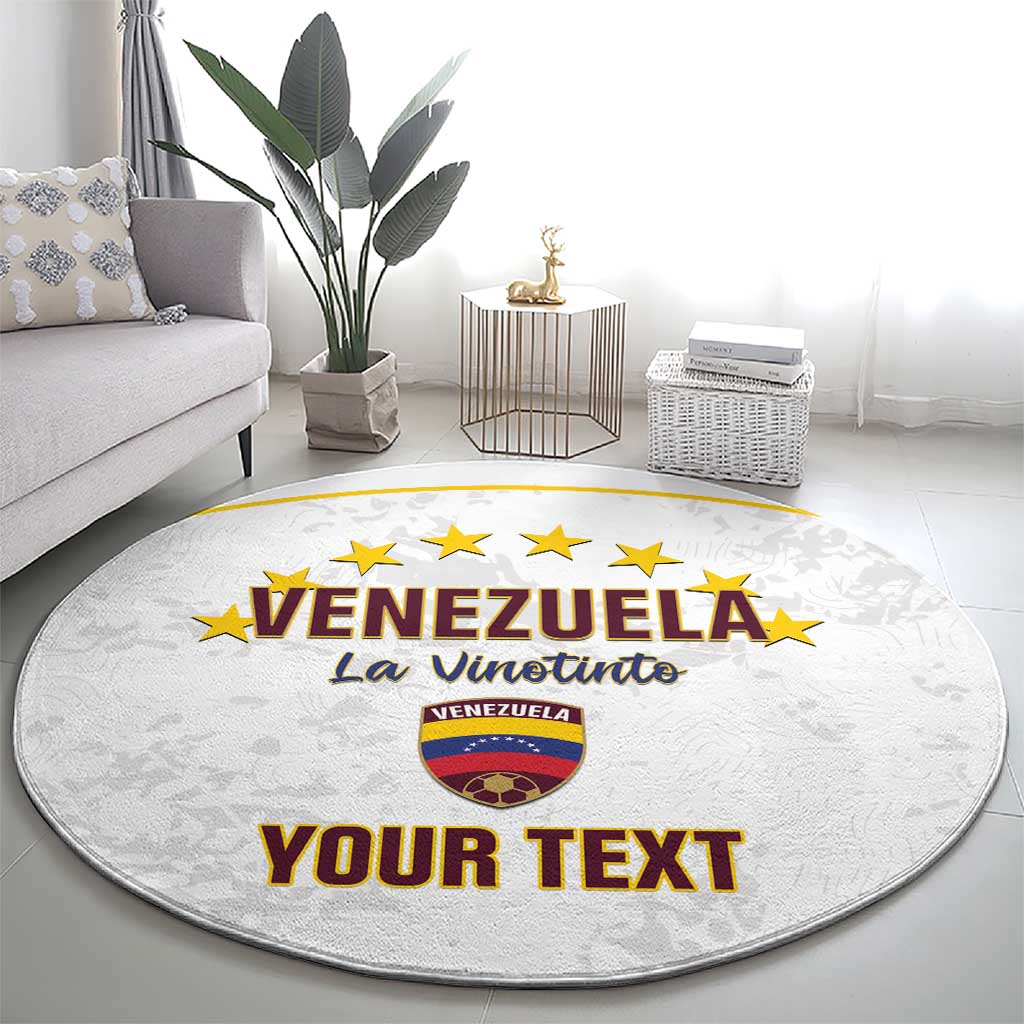 Custom Venezuela Football Round Carpet Come On La Vinotinto White