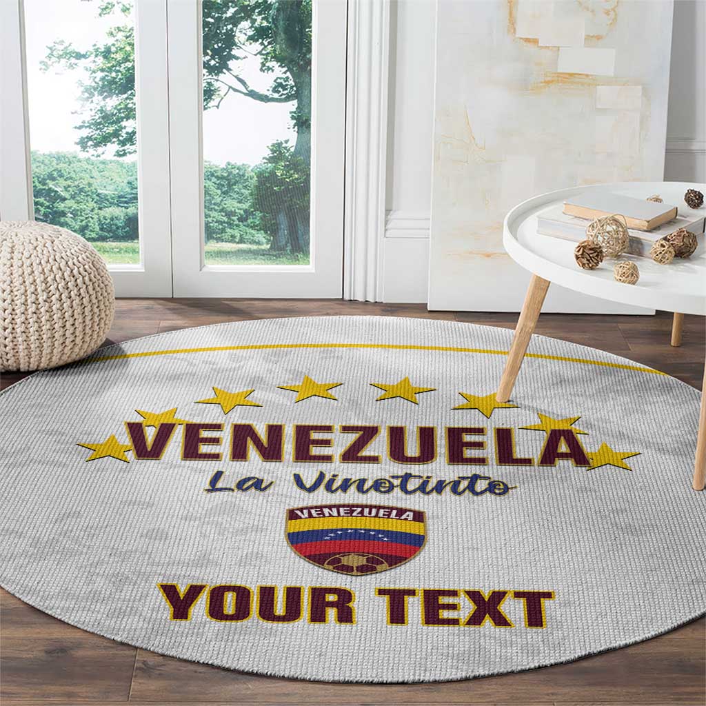 Custom Venezuela Football Round Carpet Come On La Vinotinto White