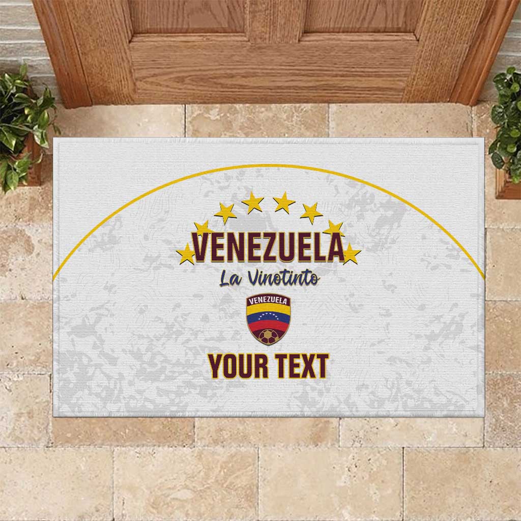 Custom Venezuela Football Rubber Doormat Come On La Vinotinto White
