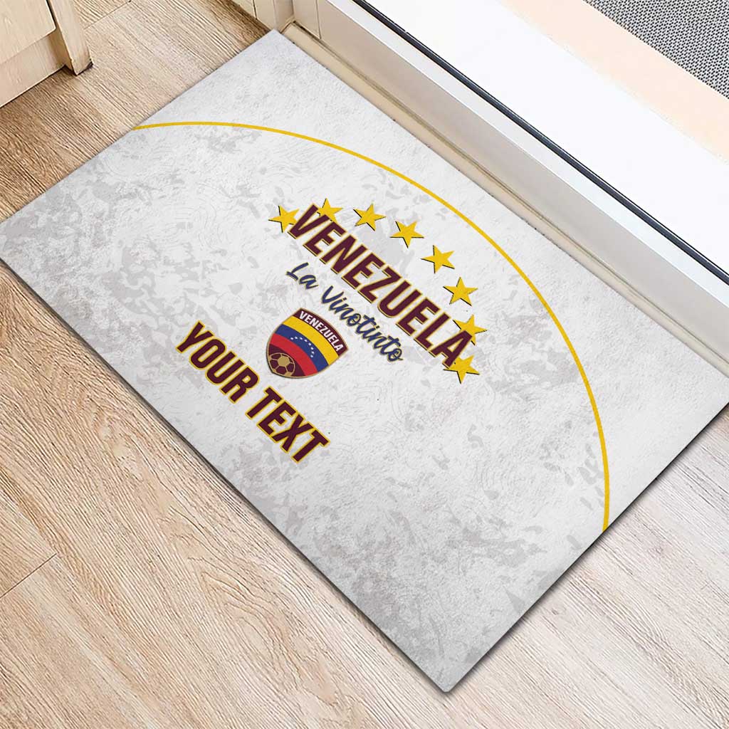 Custom Venezuela Football Rubber Doormat Come On La Vinotinto White