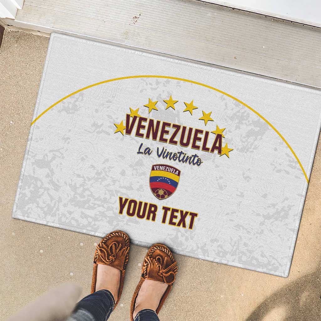 Custom Venezuela Football Rubber Doormat Come On La Vinotinto White