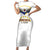 Custom Venezuela Football Short Sleeve Bodycon Dress Come On La Vinotinto White