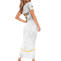 Custom Venezuela Football Short Sleeve Bodycon Dress Come On La Vinotinto White