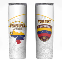 Custom Venezuela Football Skinny Tumbler Come On La Vinotinto White