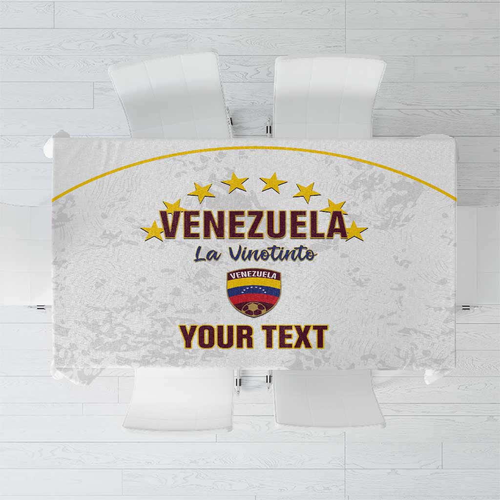 Custom Venezuela Football Tablecloth Come On La Vinotinto White