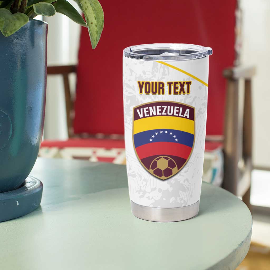 Custom Venezuela Football Tumbler Cup Come On La Vinotinto White