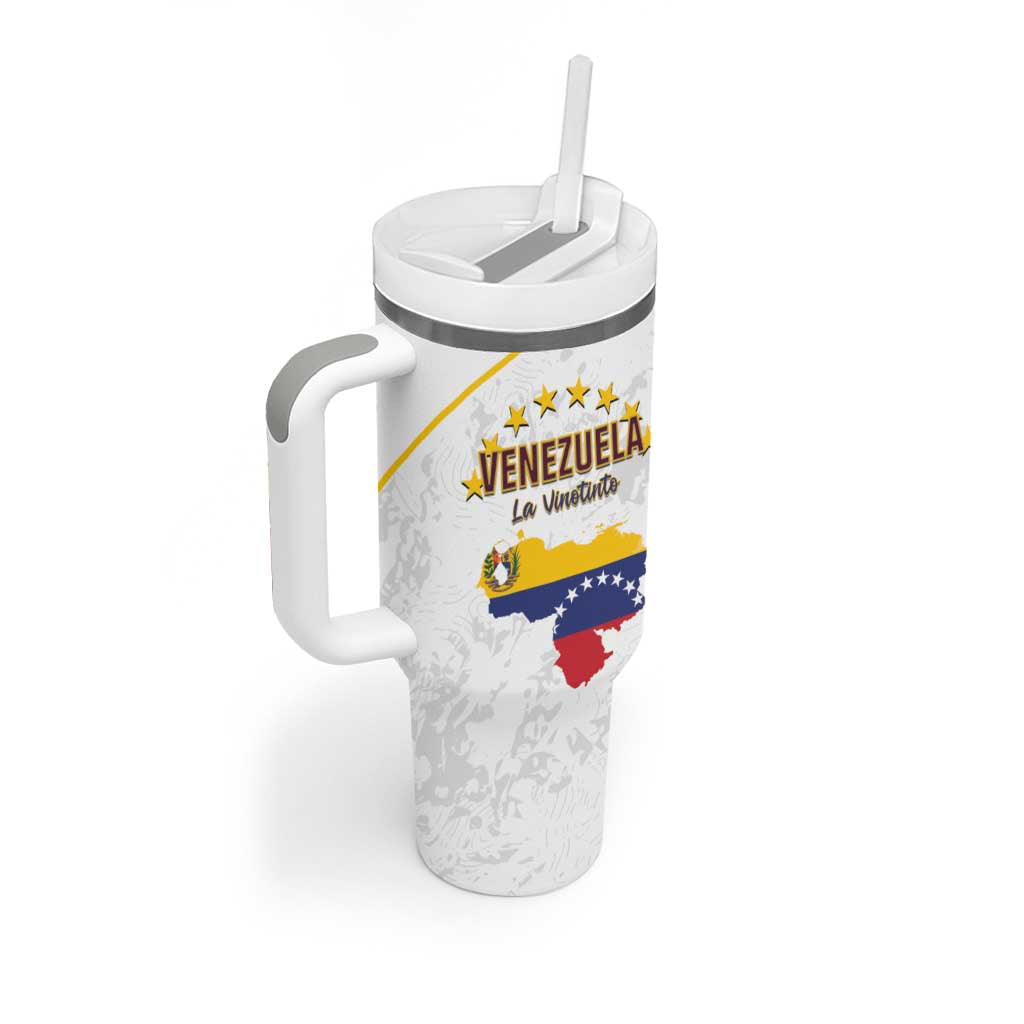 Custom Venezuela Football Tumbler With Handle Come On La Vinotinto White