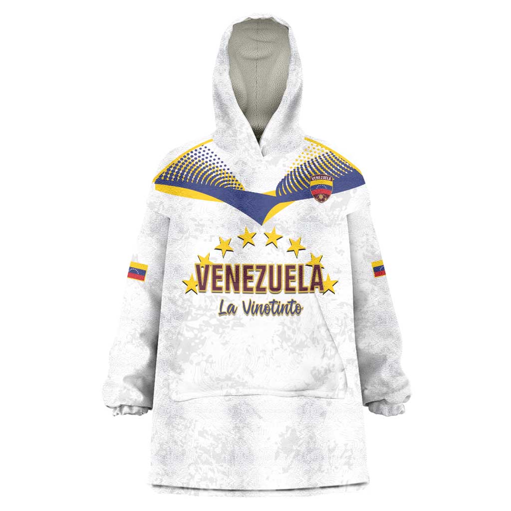 Custom Venezuela Football Wearable Blanket Hoodie Come On La Vinotinto White