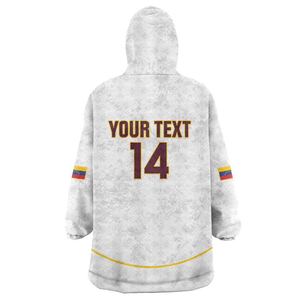 Custom Venezuela Football Wearable Blanket Hoodie Come On La Vinotinto White