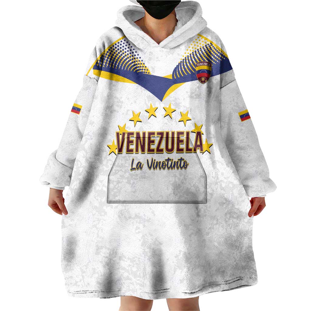 Custom Venezuela Football Wearable Blanket Hoodie Come On La Vinotinto White