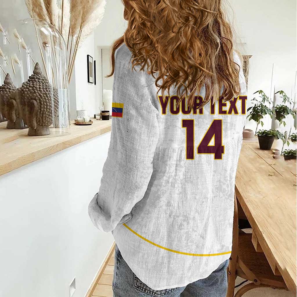 Custom Venezuela Football Women Casual Shirt Come On La Vinotinto White