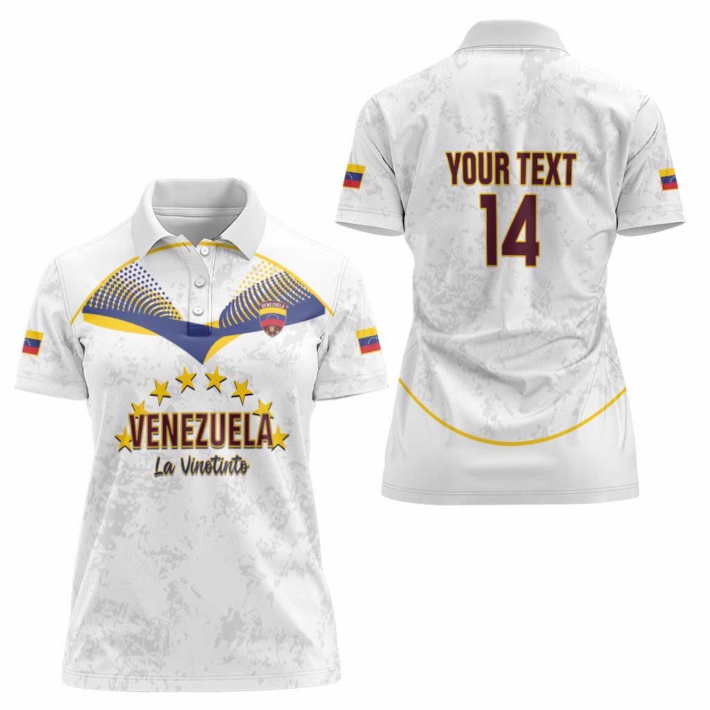 Custom Venezuela Football Women Polo Shirt Come On La Vinotinto White
