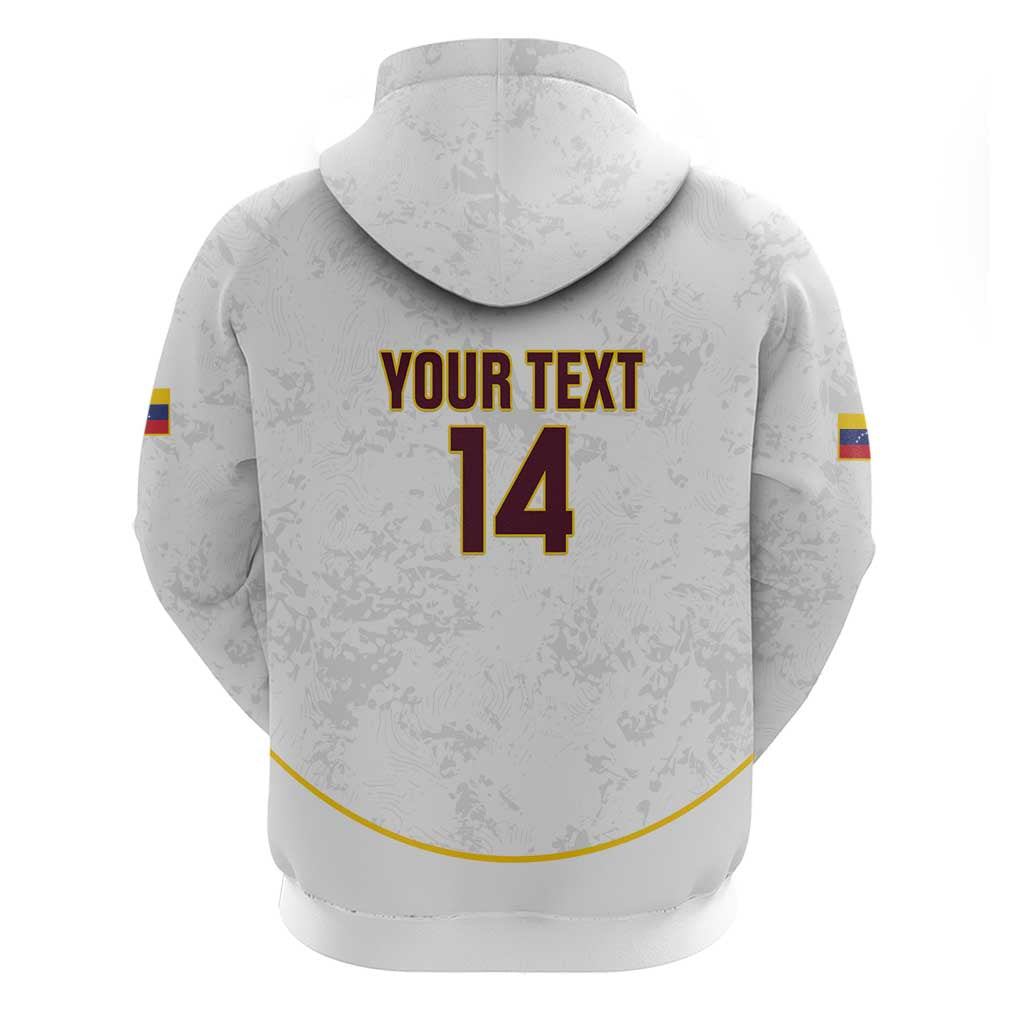 Custom Venezuela Football Zip Hoodie Come On La Vinotinto White