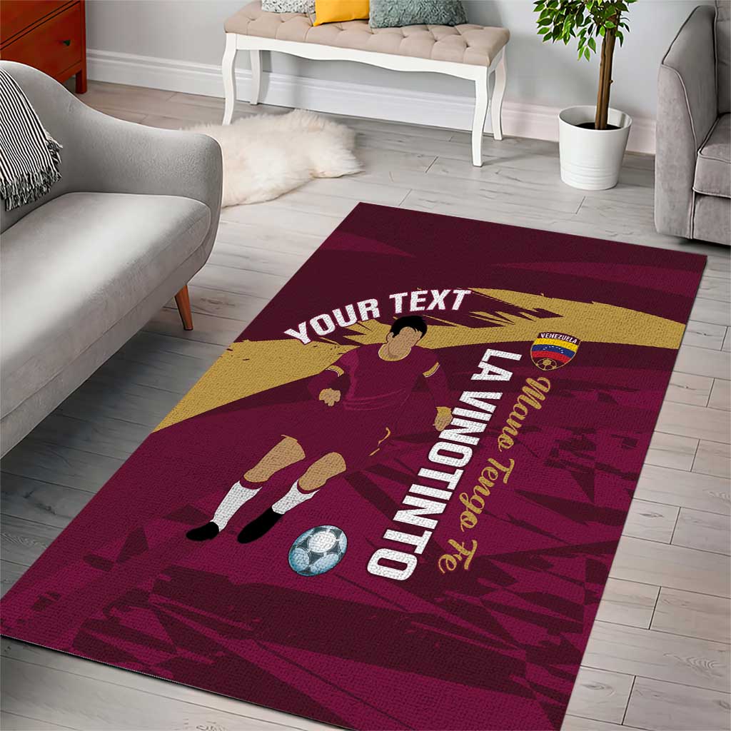 Custom Venezuela Football Area Rug Mano Tengo Fe La Vinotinto