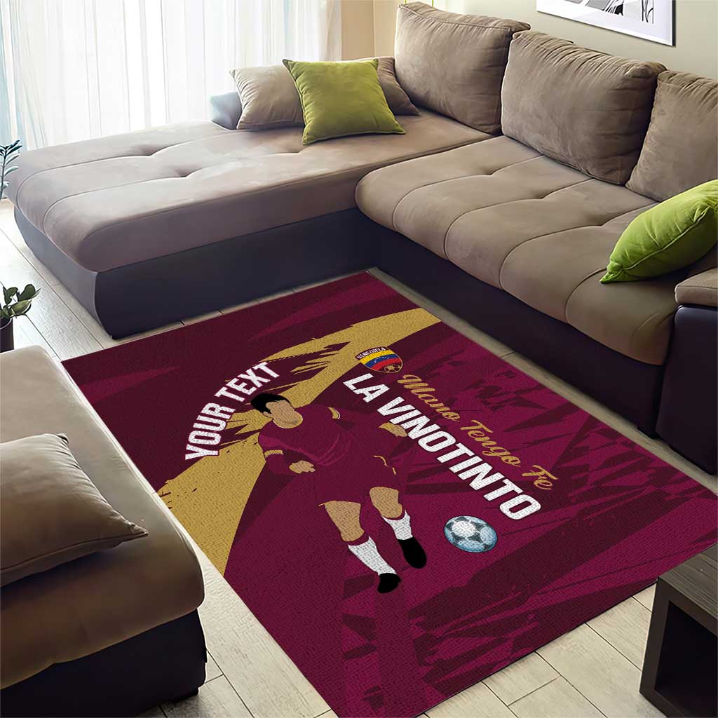 Custom Venezuela Football Area Rug Mano Tengo Fe La Vinotinto