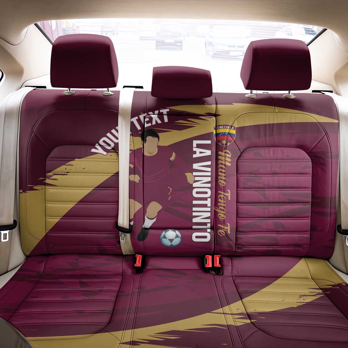 Custom Venezuela Football Back Car Seat Cover Mano Tengo Fe La Vinotinto