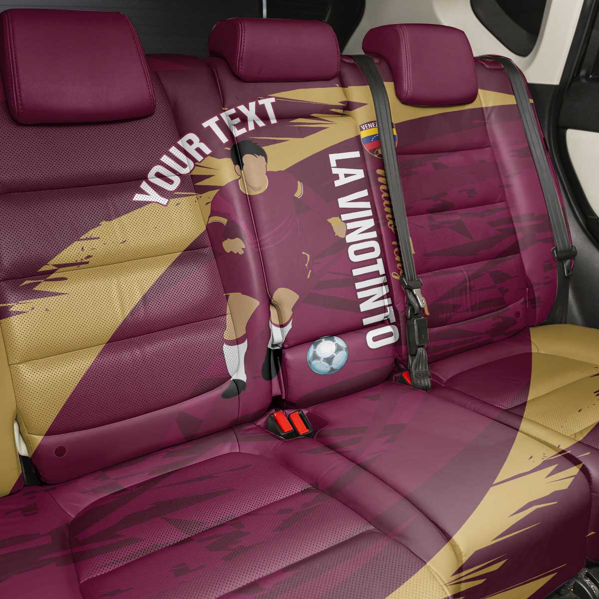 Custom Venezuela Football Back Car Seat Cover Mano Tengo Fe La Vinotinto