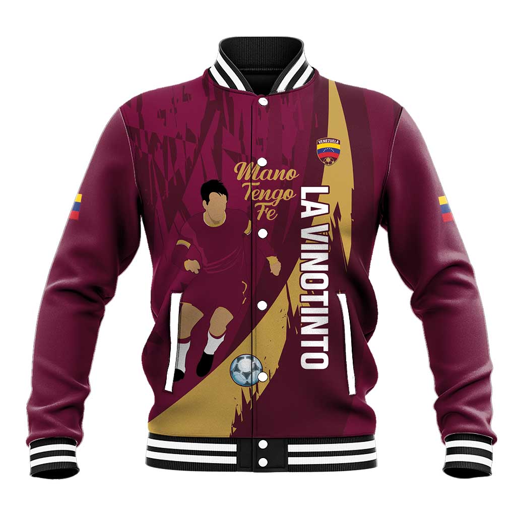 Custom Venezuela Football Baseball Jacket Mano Tengo Fe La Vinotinto