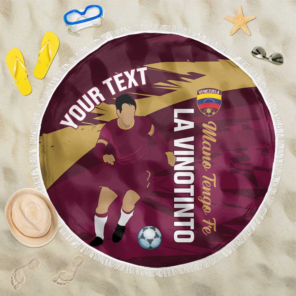 Custom Venezuela Football Beach Blanket Mano Tengo Fe La Vinotinto
