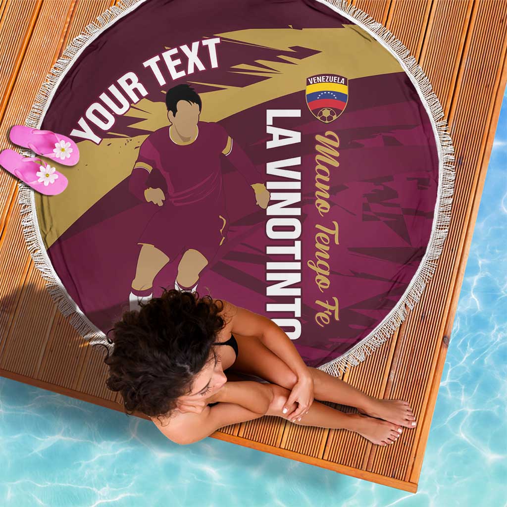 Custom Venezuela Football Beach Blanket Mano Tengo Fe La Vinotinto
