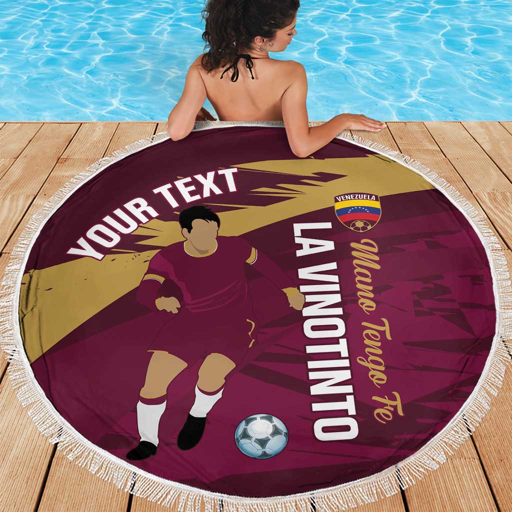 Custom Venezuela Football Beach Blanket Mano Tengo Fe La Vinotinto