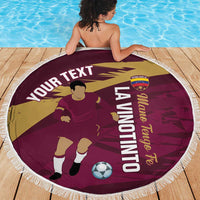 Custom Venezuela Football Beach Blanket Mano Tengo Fe La Vinotinto