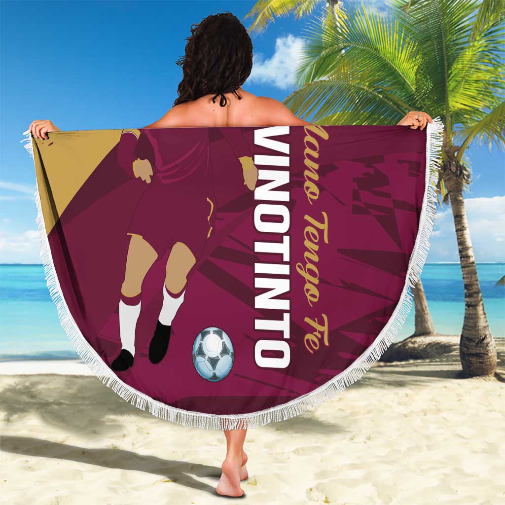 Custom Venezuela Football Beach Blanket Mano Tengo Fe La Vinotinto