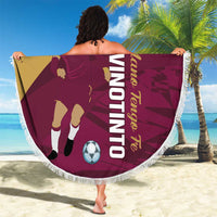 Custom Venezuela Football Beach Blanket Mano Tengo Fe La Vinotinto
