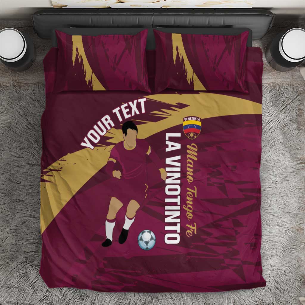 Custom Venezuela Football Bedding Set Mano Tengo Fe La Vinotinto