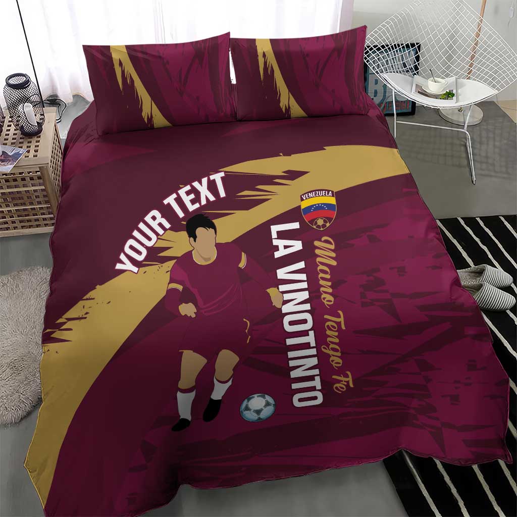Custom Venezuela Football Bedding Set Mano Tengo Fe La Vinotinto