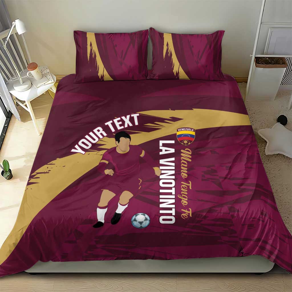 Custom Venezuela Football Bedding Set Mano Tengo Fe La Vinotinto