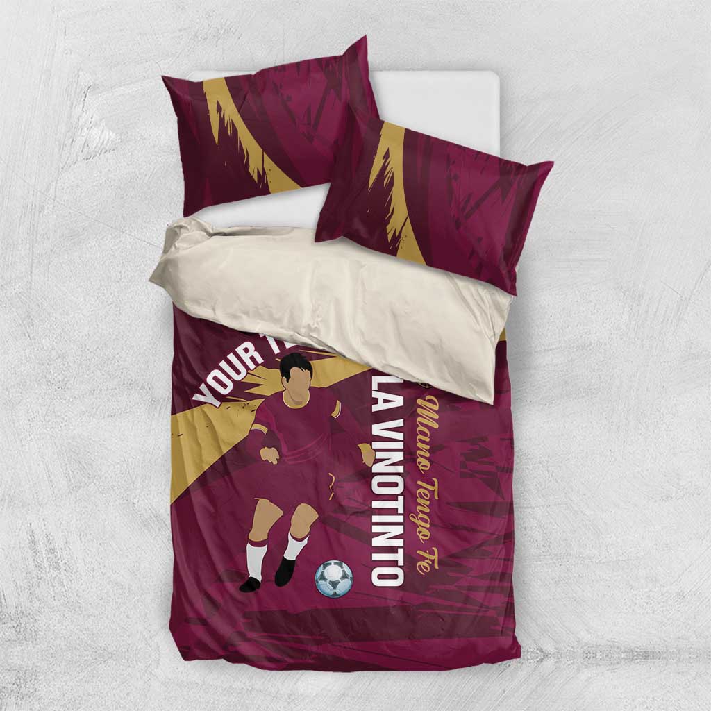 Custom Venezuela Football Bedding Set Mano Tengo Fe La Vinotinto