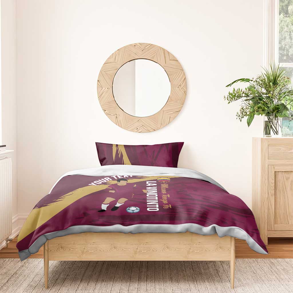 Custom Venezuela Football Bedding Set Mano Tengo Fe La Vinotinto